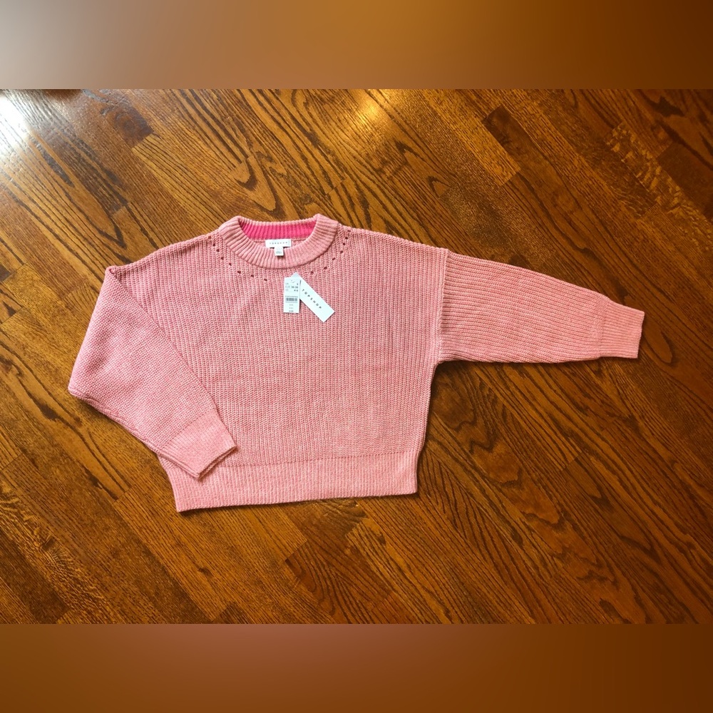 NWT Topshop Pink Ribbed Crewneck Sweater - Size Small 4-6